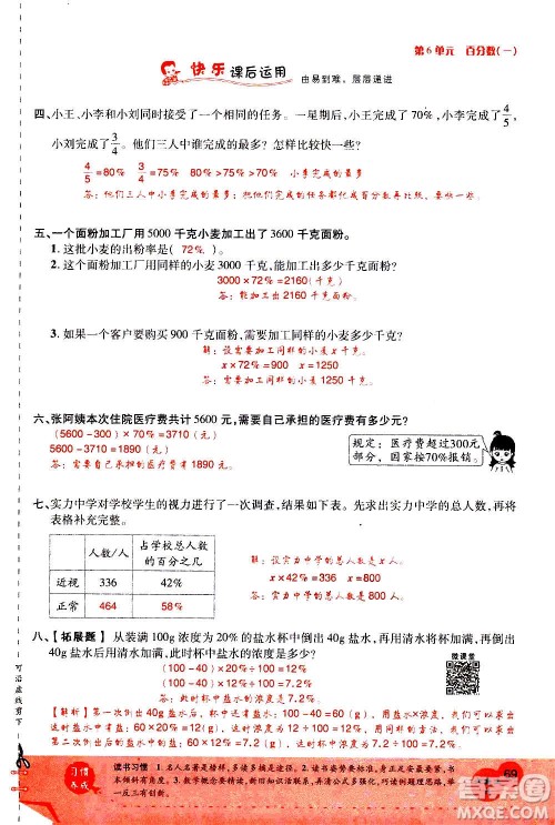 2020年新领程优异真卷汇编数学六年级上册R人教版答案 2020年新领程优异真卷汇编数学六年级上册R人教版答案
