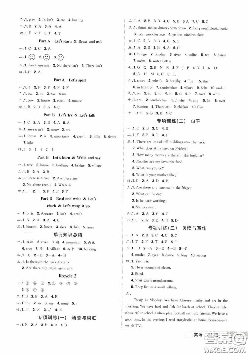 江西美术出版社2020学海乐园五年级英语上册人教版答案 江西美术出版社2020学海乐园五年级英语上册人教版答案