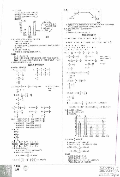 江西美术出版社2020学海乐园六年级数学上册人教版答案