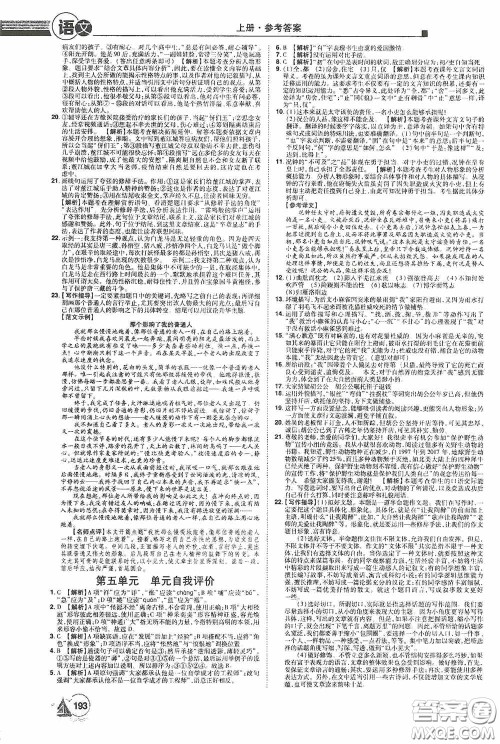 江西美术出版社2020学海风暴七年级语文上册人教版答案