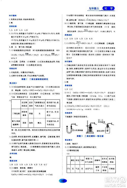 黑龙江教育出版社2020年资源与评价化学九年级上册人教版参考答案