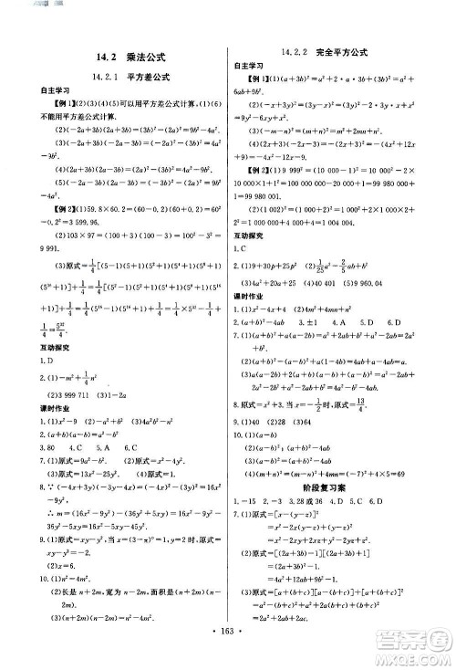 2020年长江全能学案同步练习册数学八年级上册人教版参考答案 2020年长江全能学案同步练习册数学八年级上册人教版参考答案