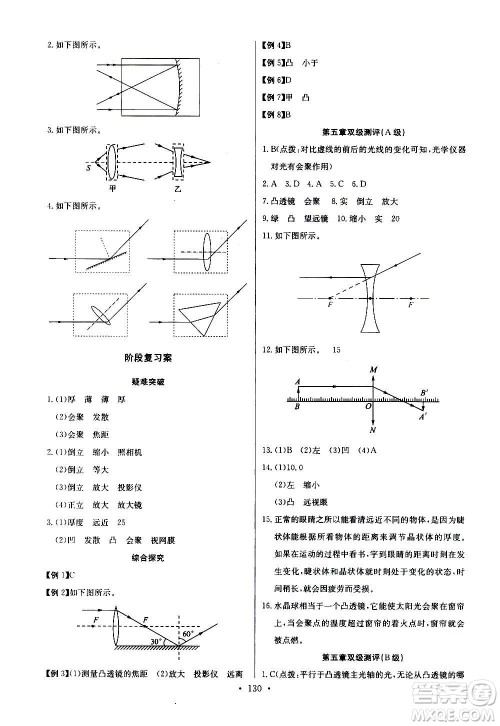 2020年长江全能学案同步练习册物理八年级上册人教版参考答案