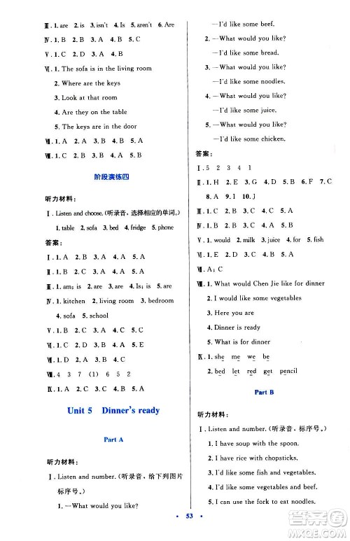 2020小学同步测控优化设计英语四年级上册PEP人教版答案