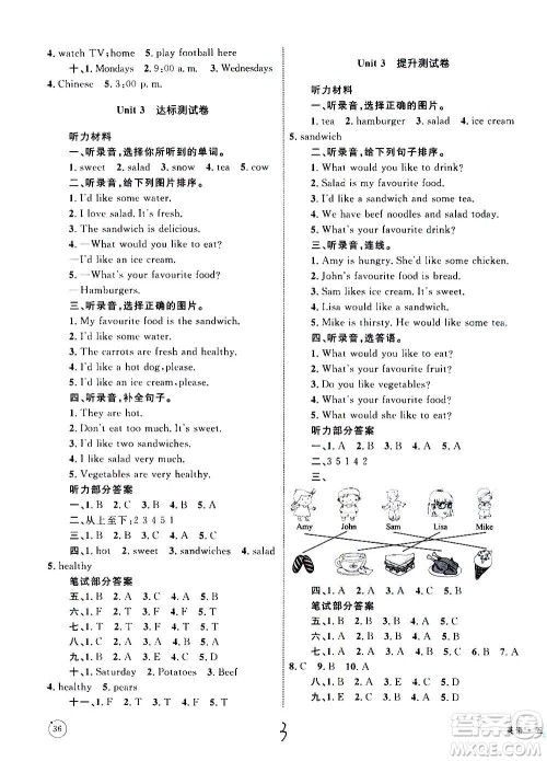 2020年优化设计单元测试卷英语五年级上册RJ人教版答案