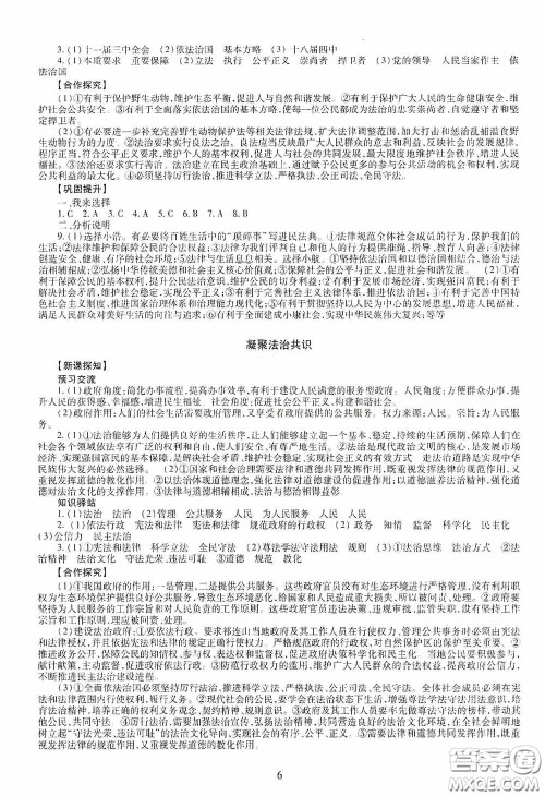 明天出版社2020智慧学习九年级道德与法治全一册人教版答案