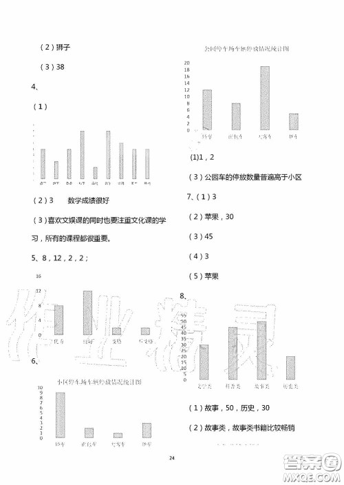 青岛出版社2020智慧学习四年级数学上册人教版答案