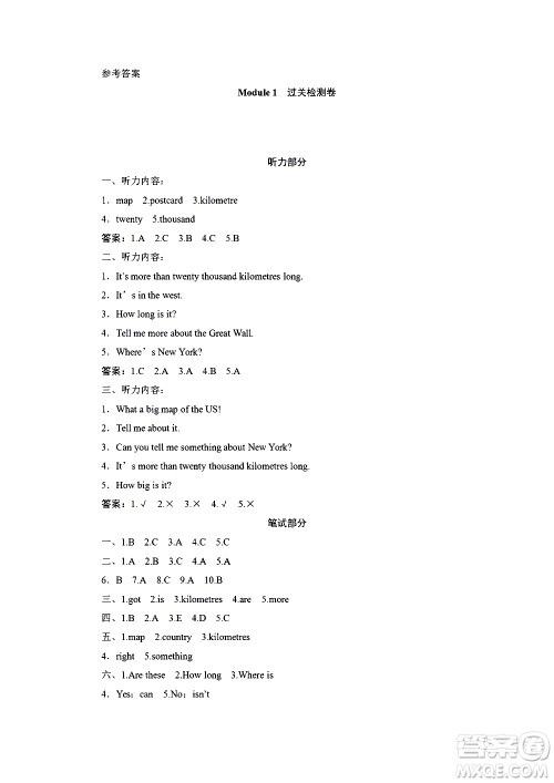 海南出版社2020年新课程学习指导测试卷英语六年级上册外研版答案