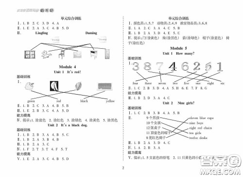 南方出版社2020新课程课堂同步练习册三年级英语上册人教版答案