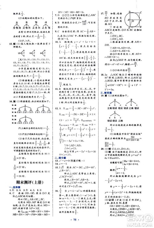 人民教育出版社2020初中同步测控优化设计数学九年级全一册人教版答案 人民教育出版社2020初中同步测控优化设计数学九年级全一册人教版答案