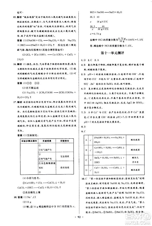 人民教育出版社2020初中同步测控优化设计化学九年级全一册人教版答案 人民教育出版社2020初中同步测控优化设计化学九年级全一册人教版答案