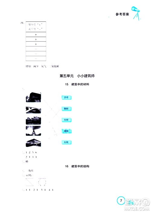 湖北教育出版社2020年长江作业本课堂作业科学三年级上册鄂教版答案 湖北教育出版社2020年长江作业本课堂作业科学三年级上册鄂教版答案
