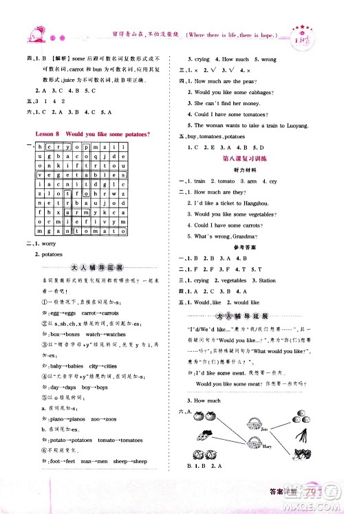 2020秋王朝霞创维新课堂同步优化训练英语五年级上册KP科普版答案 2020秋王朝霞创维新课堂同步优化训练英语五年级上册KP科普版答案