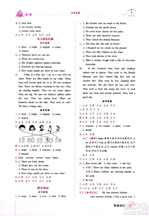 2020秋王朝霞创维新课堂同步优化训练英语五年级上册WY外研版答案 2020秋王朝霞创维新课堂同步优化训练英语五年级上册WY外研版答案