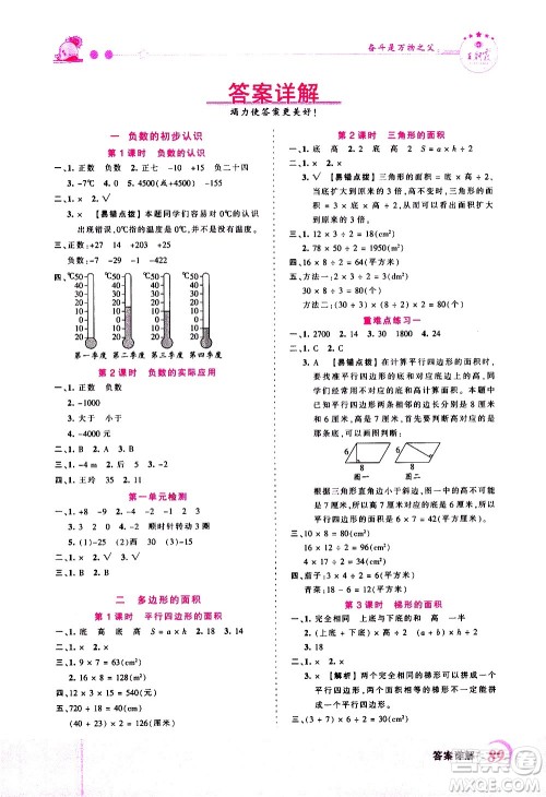 2020秋王朝霞创维新课堂同步优化训练数学五年级上册SJ苏教版答案