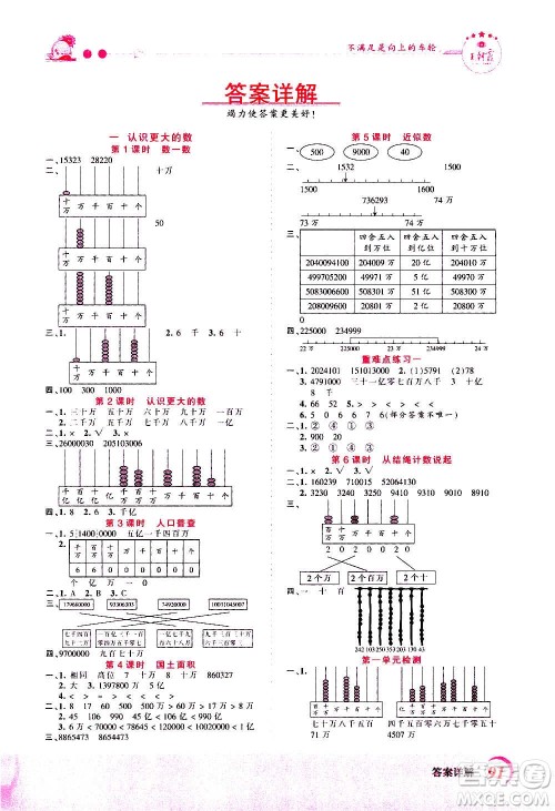 2020秋王朝霞创维新课堂同步优化训练数学四年级上册BS北师大版答案
