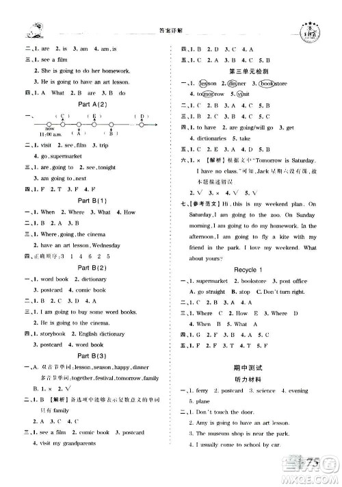 2020秋王朝霞创维新课堂同步优化训练英语六年级上册PEP人教版答案 2020秋王朝霞创维新课堂同步优化训练英语六年级上册PEP人教版答案