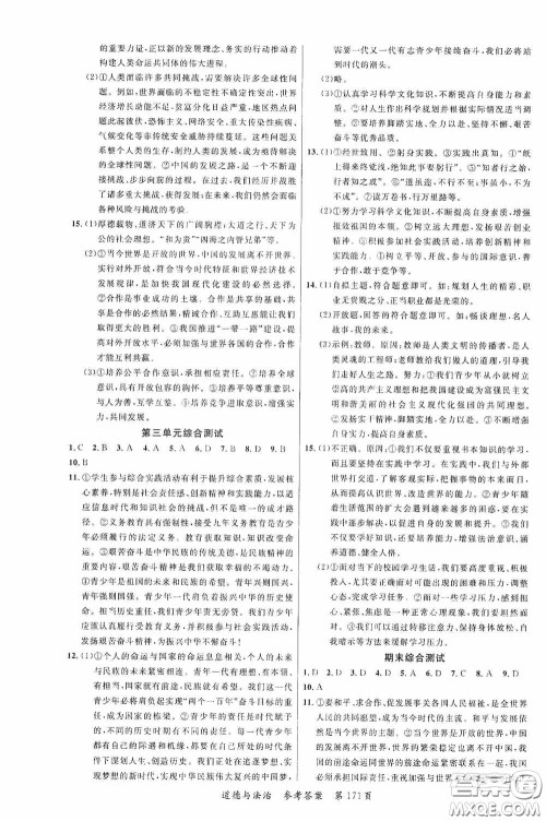 云南美术出版社2020学生课程精巧训练课堂创新学练测九年级道德与法治全一册答案 云南美术出版社2020学生课程精巧训练课堂创新学练测九年级道德与法治全一册答案