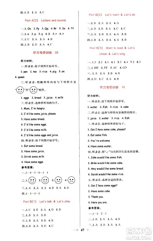 2020年小学同步测控优等生天天练英语三年级上册RJ人教版答案 2020年小学同步测控优等生天天练英语三年级上册RJ人教版答案