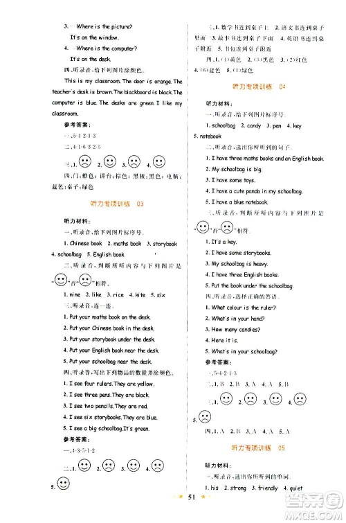 知识出版社2020小学同步测控全优设计超人天天练英语四年级上册RJ人教版答案