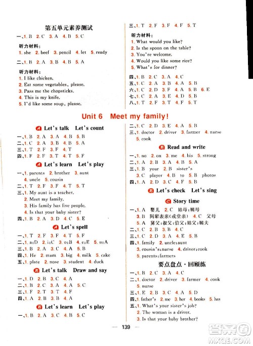 南方出版社2020秋核心素养天天练四年级上册英语R人教版答案