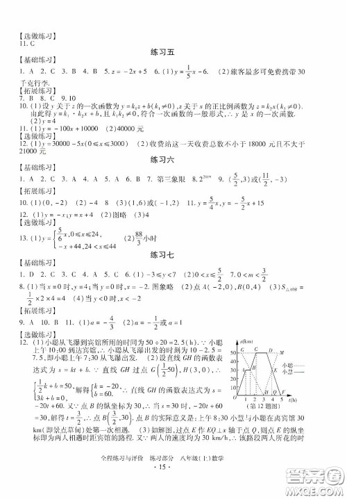 浙江人民出版社2020全程练习与评价八年级数学上册ZH版答案