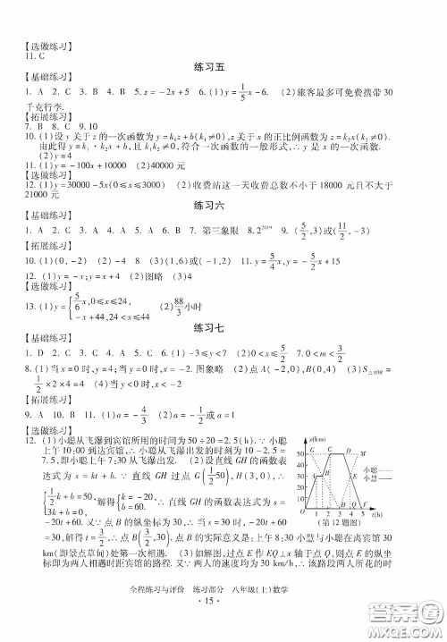 浙江人民出版社2020全程练习与评价八年级数学上册ZH版答案