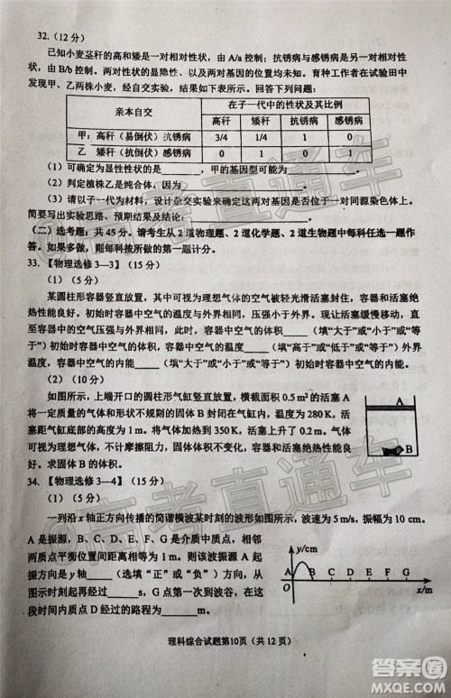 绵阳市高中2018级第一次诊断性考试理科综合试题及答案