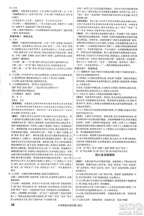 新疆青少年出版社金考卷特快专递2021版中考真题分类训练语文答案 新疆青少年出版社金考卷特快专递2021版中考真题分类训练语文答案