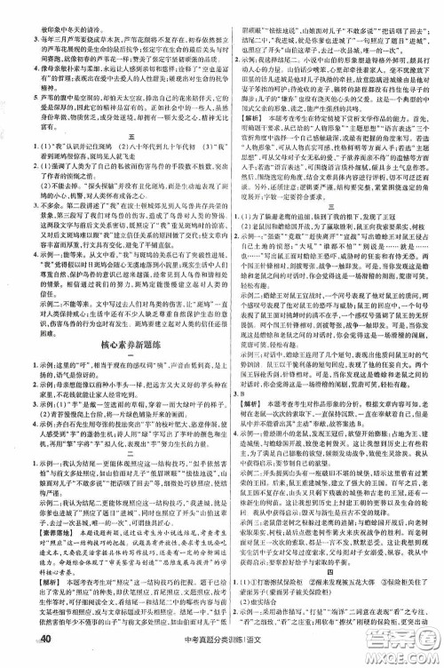 新疆青少年出版社金考卷特快专递2021版中考真题分类训练语文答案 新疆青少年出版社金考卷特快专递2021版中考真题分类训练语文答案