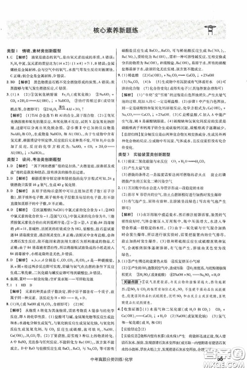 新疆青少年出版社金考卷特快专递2021版中考真题分类训练化学答案 新疆青少年出版社金考卷特快专递2021版中考真题分类训练化学答案