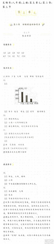 海天出版社2020知识与能力训练八年级生物学上册人教版答案