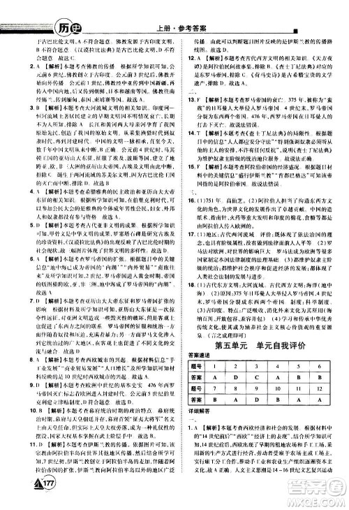 江西美术出版社2020学海风暴九年级历史上册RJ人教版答案 江西美术出版社2020学海风暴九年级历史上册RJ人教版答案