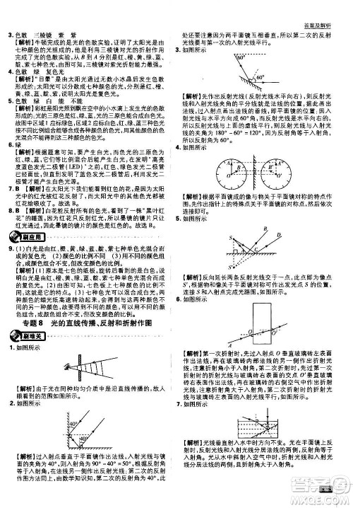 ​开明出版社2021版初中必刷题物理八年级上册BS北师大版答案