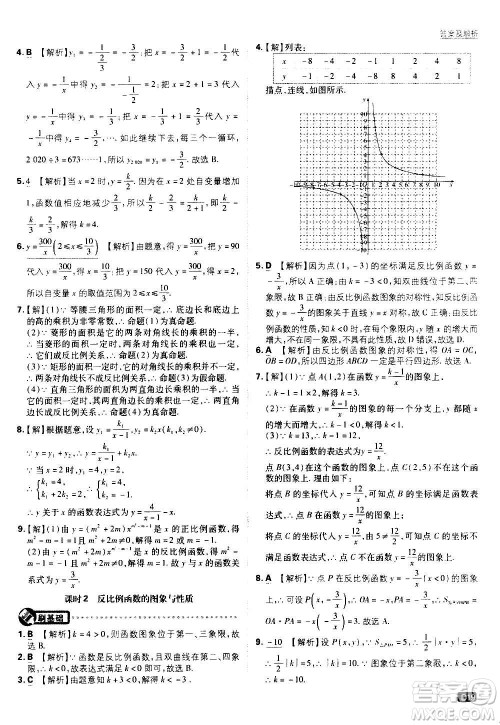 开明出版社2021版初中必刷题数学九年级上册HK沪科版答案