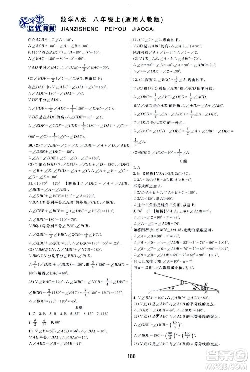 华东师范大学出版社2020尖子生培优教材八年级上册数学人教版A版答案