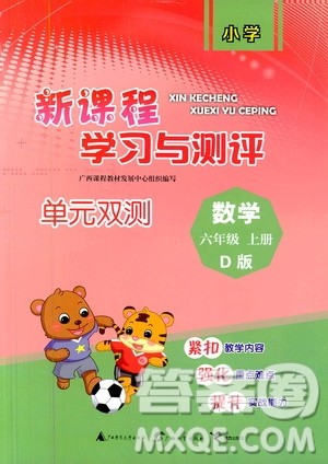 广西教育出版社2020小学新课程学习与测评单元双测数学六年级上册D版答案