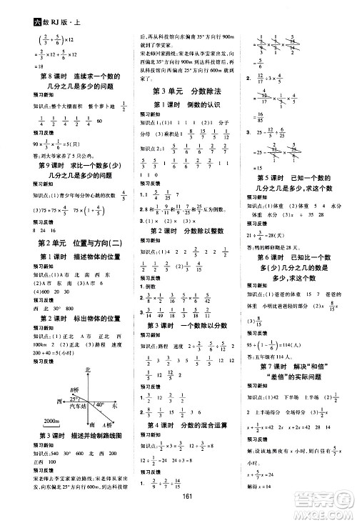 2020年龙门之星数学六年级上册RJ人教版答案