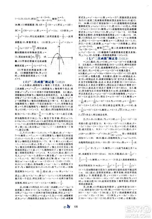 广西教育出版社2020初中新课程学习与测评单元双测数学九年级全一册A版答案