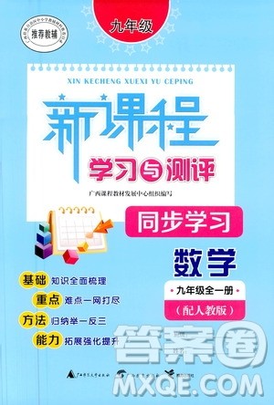 广西教育出版社2020新课程学习与测评同步学习数学九年级全一册人教版答案