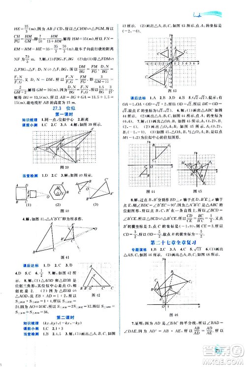 广西教育出版社2020新课程学习与测评同步学习数学九年级全一册人教版答案