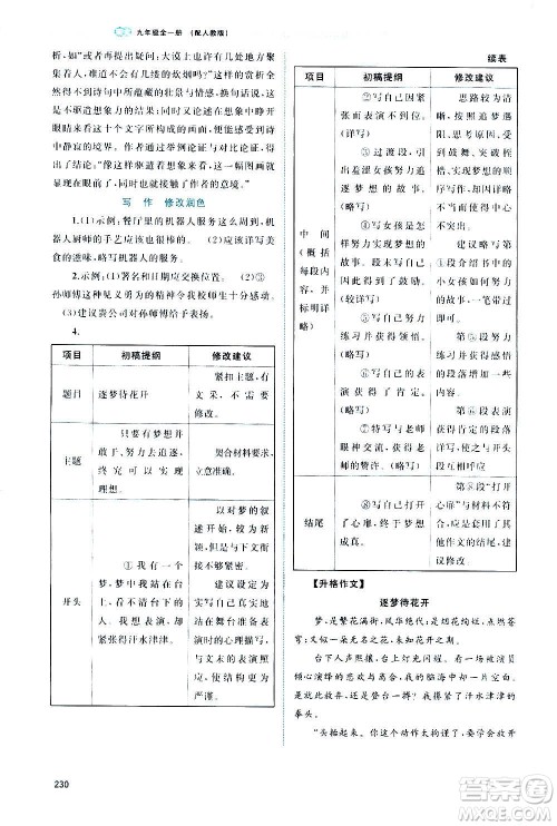 广西教育出版社2020新课程学习与测评同步学习语文九年级全一册人教版答案