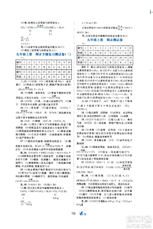 广西教育出版社2020初中新课程学习与测评单元双测化学九年级全一册A版答案 广西教育出版社2020初中新课程学习与测评单元双测化学九年级全一册A版答案