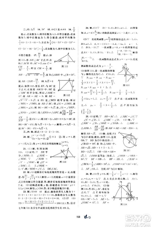 广西教育出版社2020初中新课程学习与测评单元双测数学九年级全一册C版答案