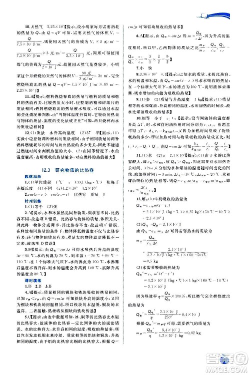 广西教育出版社2020新课程学习与测评同步学习物理九年级全一册粤教沪科版答案