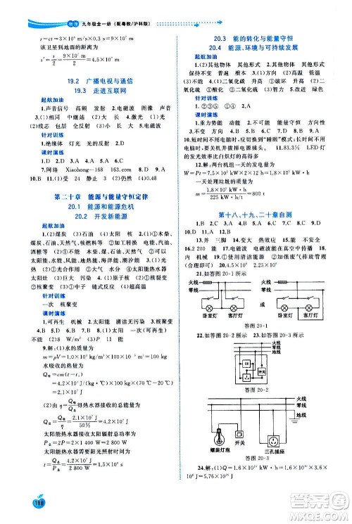 广西教育出版社2020新课程学习与测评同步学习物理九年级全一册粤教沪科版答案