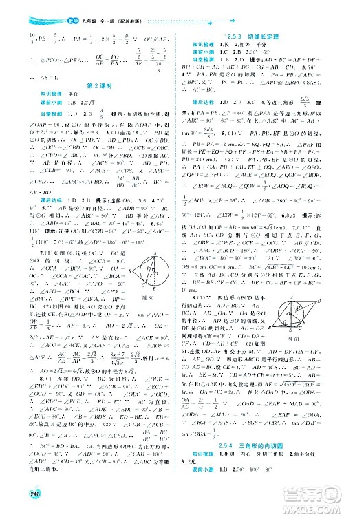 广西教育出版社2020新课程学习与测评同步学习数学九年级全一册湘教版答案