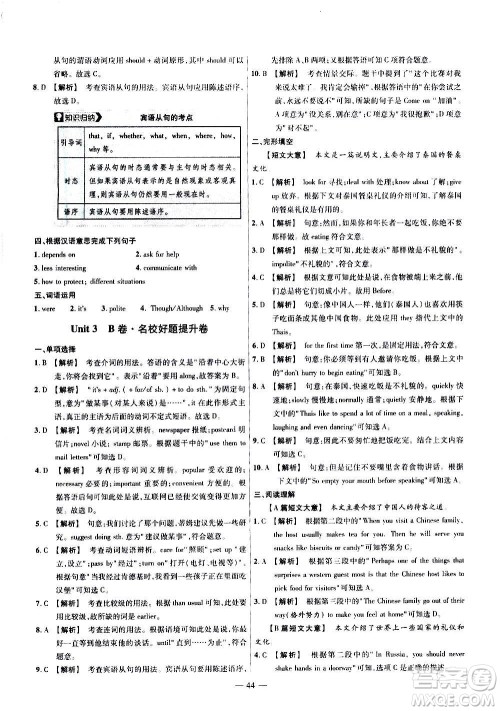 2021版金考卷活页题选名师名题单元双测卷英语九年级上册RJ人教版答案 2021版金考卷活页题选名师名题单元双测卷英语九年级上册RJ人教版答案