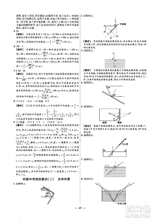 2021版金考卷活页题选名师名题单元双测卷物理八年级上册HK沪科版答案