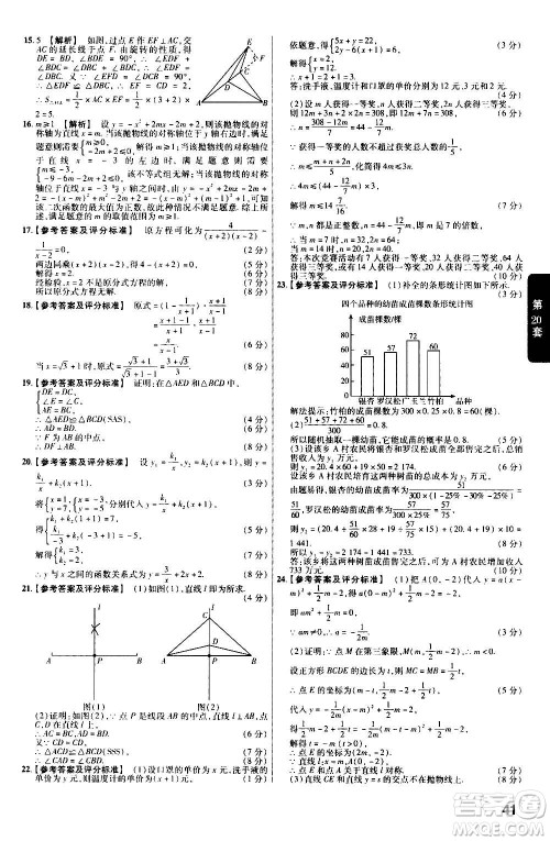 金考卷特快专递2021版福建中考45套汇编数学答案 金考卷特快专递2021版福建中考45套汇编数学答案